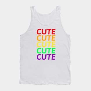 Rainbow Cute Cute Cute Tank Top